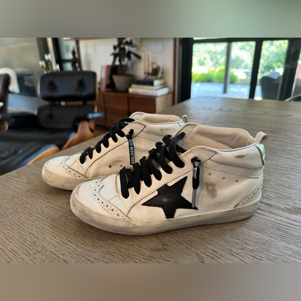 Golden Goose Women's Mid Star with laminated heel tab